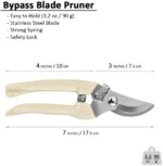 BUGUI Garden Shears Set of 2, Includes 1 Bypass Pruning Shears and 1 Straight Blade Garden Scissors, Sharp, Lightweight - Image 2