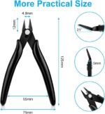 Ainiv 4 Piece Micro Wire Cutter, Spring Loaded Side Cutters, Precision Crv Steel Side Cutter Wire Cutter for Electrical Appliances, Homes, Crafts, Jewelry, 3D Printing Models - Black - Image 3