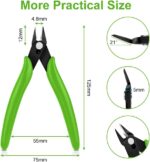 Ainiv 1 Piece Side Cutting Pliers Small, Electronic Wire Cutting Tool, Mini Precision Pliers Wire Pliers for Model Making, Fine Wires, Electronics, Cable Ties, Green - Image 3