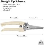 BUGUI Garden Shears Set of 2, Includes 1 Bypass Pruning Shears and 1 Straight Blade Garden Scissors, Sharp, Lightweight - Image 3