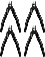 Ainiv 4 Piece Micro Wire Cutter, Spring Loaded Side Cutters, Precision Crv Steel Side Cutter Wire Cutter for Electrical Appliances, Homes, Crafts, Jewelry, 3D Printing Models - Black - Image 2