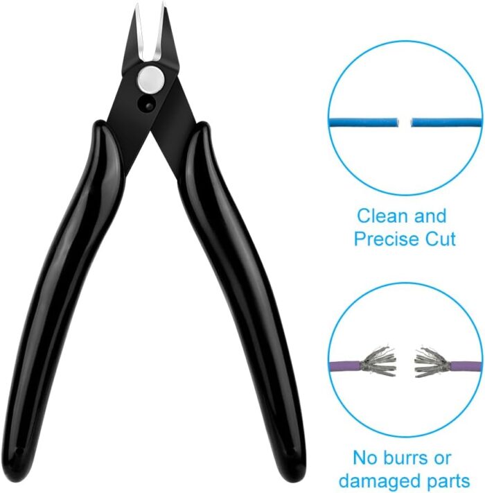 Ainiv 4 Piece Micro Wire Cutter, Spring Loaded Side Cutters, Precision ...