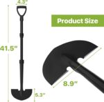 Edger Lawn Tool, Manual Half Moon Edger for Garden Border, Hand Lawn Edging Tool with D-Grip, 41-inch Long Handle Lawn Edger for Grass, Sidewalk, Yard - Image 2