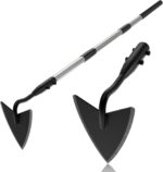 Warren Garden Tool, Heavy Duty Garden Hoes for Weeding Long Handle, Easy Stand Up Triangle Weeder Tool for Garden, 35-66 inch Adjustable Gardening for Weed, Trench, Loosen Soil, Landscape
