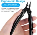 Ainiv 4 Piece Micro Wire Cutter, Spring Loaded Side Cutters, Precision Crv Steel Side Cutter Wire Cutter for Electrical Appliances, Homes, Crafts, Jewelry, 3D Printing Models - Black - Image 5