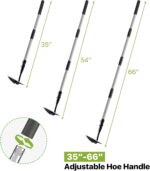 Warren Garden Tool, Heavy Duty Garden Hoes for Weeding Long Handle, Easy Stand Up Triangle Weeder Tool for Garden, 35-66 inch Adjustable Gardening for Weed, Trench, Loosen Soil, Landscape - Image 3