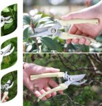 BUGUI Garden Shears Set of 2, Includes 1 Bypass Pruning Shears and 1 Straight Blade Garden Scissors, Sharp, Lightweight - Image 6