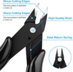 Ainiv 4 Piece Micro Wire Cutter, Spring Loaded Side Cutters, Precision Crv Steel Side Cutter Wire Cutter for Electrical Appliances, Homes, Crafts, Jewelry, 3D Printing Models - Black - Image 4