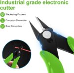 Ainiv 1 Piece Side Cutting Pliers Small, Electronic Wire Cutting Tool, Mini Precision Pliers Wire Pliers for Model Making, Fine Wires, Electronics, Cable Ties, Green - Image 6