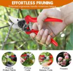 Ainiv Bypass Garden Shears, Garden Shears for Plants, Heavy Hand Uin Shears, Non-slip PVC Coated Handles, Lightweight and Ergonomic, Garden Shears for Plants, Hedges and Flowers - Image 4