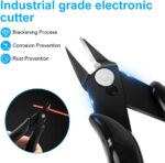 Ainiv 4 Piece Micro Wire Cutter, Spring Loaded Side Cutters, Precision Crv Steel Side Cutter Wire Cutter for Electrical Appliances, Homes, Crafts, Jewelry, 3D Printing Models - Black - Image 6
