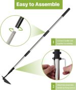 Warren Garden Tool, Heavy Duty Garden Hoes for Weeding Long Handle, Easy Stand Up Triangle Weeder Tool for Garden, 35-66 inch Adjustable Gardening for Weed, Trench, Loosen Soil, Landscape - Image 5