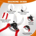 Ainiv Bypass Garden Shears, Garden Shears for Plants, Heavy Hand Uin Shears, Non-slip PVC Coated Handles, Lightweight and Ergonomic, Garden Shears for Plants, Hedges and Flowers - Image 3