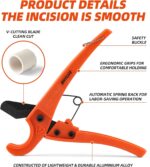Pipe Cutter, High Performance Teflon blade Made Ratchet-type Pipe Cutter, One-hand Fast Pipe Cutting Tool for PVC PPR PE PEX Pipe and Other Plastic Pipe (1-3/8''(33mm MAX)) - Image 3