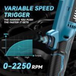 133Ft-lbs Cordless Ratchet Wrench 3/8" Set, 21V Electric Ratchet Wrench, 2250RPM Power Right Angle Wrench with 8 Sockets, 1/4" Adapter, 3" Extension Bar, 2× 2.0Ah Batteries & Charger - Image 4