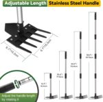 Garden Tool, 17-58" Weed Puller Tool with Long Handle, 2-in-1 Hand Weed Rake and Garden for Gardening Weeding, Stand Up Heavy Duty Weeder Remover Tool for Yard Lawn Patio Garden - Image 3