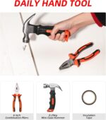Tool Sets Household Tool Kit, 14-Piece General Home/Auto Repair Tool Set with Hammer, Pliers, Screwdriver Set and Toolbox Storage Case - Perfect for Homeowner, Diyer, Handyman (14-Piece) - Image 4