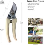 Premium Pruning Shears Garden Shears - Precision-ground Alloy Steel Blade, 7-inch 7-ounce, 3/4" Cutting Capacity, Ideal Garden Scissors for Garden Cutting Jobs - Image 2