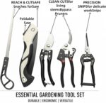 5-Piece Gardening Tool Set with 3 Pruning Shears & 2 Folding Saws, Professional Stainless Steel Blades for Tree Trimming, Branch Cutting, Bonsai Care, Camping (Gift Ready) - Image 8