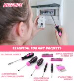 Pink Tool Set -131 Piece Pink Tool sets for WomenGeneral Household Hand Tool Kit with Plastic Tool Box Storage Case(Pink) - Image 5