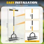 Lawn Aerator Tool with 24 Steel Spikes, Grass Aerator Lawn Tools with Spring-Loaded Design & Adjustable T-Handle, Pre-Assembled Hand Aerator Lawn Tool for Lawn, Courtyard and Garden - Image 5
