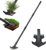 Garden Tool,2 in 1 Heady Duty Sharp Garden Weeding with Arrow Shaped End，45 inch Long Handle, Hand Weed Rake and Action for Gardening Weed Removal Tool