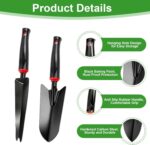 Pack of 3 Garden Shovel, Flower Trowel, Narrow Plant Shovel, Nine Prong Rake Hand Shovel, Garden Shovel, Small Garden Tool Set for Plants, Transplanting, Weeding - Image 3