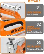 Heavy Duty, 4-in-1 with 2400 Staples, Manual Brad Nailer Power Adjustment for Wood, Crafts, Carpentry, Decoration DIY - Image 7