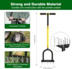 Spike Lawn Air Aerator - Grass Aerator Lawn Tool with Spare Spikes, Manual Yard Aerator for Lawn, Garden Aerator Tool for Compact Soil (Black+Yellow 01) - Image 5