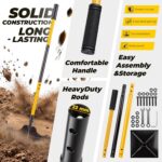 8"x8" Steel Tamper Tool with 48" Adjustable Handle, Heavy Duty Hand Compactor with Shock-Absorbin Non-Slip Grip for Garden Yard Leveling, Install Pavers, Compact Soil, Gravel, Dirt - Image 5