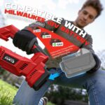 Cordless 2-in-1 Tiller Cultivator & Weed Wacker Compatible with Milwaukee 18V Battery(Tool Only), 500RPM Electric Garden Tiller String Trimmer, 9" Tilling Width 9.4" Depth for Garden Lawn Cultivation - Image 7
