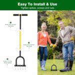Spike Lawn Air Aerator - Grass Aerator Lawn Tool with Spare Spikes, Manual Yard Aerator for Lawn, Garden Aerator Tool for Compact Soil (Black+Yellow 01) - Image 6
