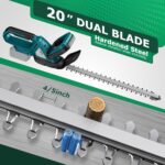 Cordless Hedge Trimmer for 18V Battery, Electric Bush Trimmer 22 Inches Dual-Action, 3/4" Cutting Capacity Handheld Shrub Pruning Trimmer for Garden, Grass, Lawn(NO Battery) - Image 4