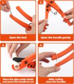 Pipe Cutter, High Performance Teflon blade Made Ratchet-type Pipe Cutter, One-hand Fast Pipe Cutting Tool for PVC PPR PE PEX Pipe and Other Plastic Pipe (1-3/8''(33mm MAX)) - Image 5