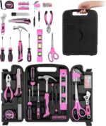 Pink Tool Set -131 Piece Pink Tool sets for WomenGeneral Household Hand Tool Kit with Plastic Tool Box Storage Case(Pink) - Image 2