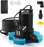 1/3HP Automatic Pool Cover Water Pump, 3035GPH Submersible Sump Pump w/Filter Net, 25ft Power Cord & Check Valve, Water Removal for Swimming Pool, Hot Tubs, Rooftops, Water Beds