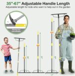 Heavy Duty Bow Rake 17 Tines Metal Garden Rake with Adjustable Handle for Leaves, Lawn, Soil, Sod - 35"-67" Telescopic Handle - Image 6