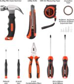 Tool Sets Household Tool Kit, 14-Piece General Home/Auto Repair Tool Set with Hammer, Pliers, Screwdriver Set and Toolbox Storage Case - Perfect for Homeowner, Diyer, Handyman (14-Piece) - Image 2