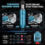 133Ft-lbs Cordless Ratchet Wrench 3/8" Set, 21V Electric Ratchet Wrench, 2250RPM Power Right Angle Wrench with 8 Sockets, 1/4" Adapter, 3" Extension Bar, 2× 2.0Ah Batteries & Charger - Image 6