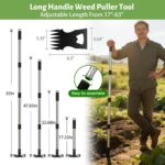 2-in-1 Stand-Up Weeder and Tool with Telescoping Handle, Multi-Function Garden Weeding Tool with 6 Sharp Tines and Flat Edge - Image 5