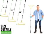 Garden Rakes for Lawns Heavy Duty, 6 FT Bow Rake for Leaves, 17-Tines Metal Rake with Stainless Steel Handle for Yard Leveling, Landscape, Loosening Soil, Yellow - Image 2