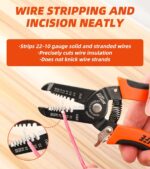 10-22 AWG Wire Stripper Cutter Wire Stripping Tool And Multi-Function Hand Tool，Professional Handle Design And Refined Craftsmanship. - Image 5