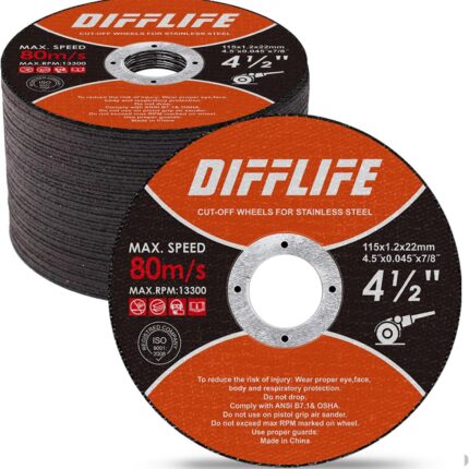 Cut-Off Wheels Cutting Wheel Disc 4-1/2"x3/64''x7/8'' Thin Metal Stainless Steel Cutting Cut Off Disc 50 Piece