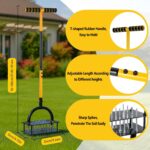 Lawn Aerator Tool with 16 Steel Spikes, Grass Aerator Lawn Tools with Spring-Loaded Design & Adjustable T-Handle, Pre-Assembled Hand Aerator Lawn Tool for Lawn, Courtyard and Garden - Image 5