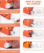 Heavy Duty, 4-in-1 with 2400 Staples, Manual Brad Nailer Power Adjustment for Wood, Crafts, Carpentry, Decoration DIY - Image 5