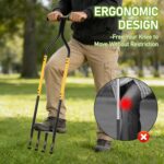 Knee-Friendly Manual Lawn Aerator Tool, 42.6-45 Inch Adjustable Height Core Aerator for Grass, Pre-Assembled Yard Aeration Tool with 4 Hollow Tines for Lawn Care and Compacted Soil - Image 2