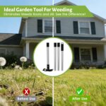 2-in-1 Stand-Up Weeder and Tool with Telescoping Handle, Multi-Function Garden Weeding Tool with 6 Sharp Tines and Flat Edge - Image 6