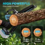 Mini Chainsaw Cordless 8 Inch & 10 Inch for 18V Battery (NOT Included), Brushless Electric Chain Saw with Auto Oiler, Power Handheld Chainsaw for Garden Tree Branch Wood Cutting - Image 5