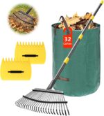 Leaf Rake 25 Steel Tines 6FT
