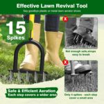Spike Lawn Air Aerator - Grass Aerator Lawn Tool with Spare Spikes, Manual Yard Aerator for Lawn, Garden Aerator Tool for Compact Soil (Black+Yellow 01) - Image 4